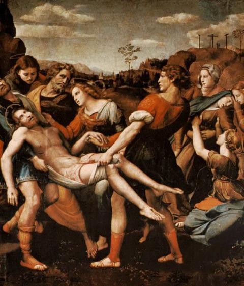 Raffaello Santi: Krisztus sírba tétele (Galleria Borghese) 